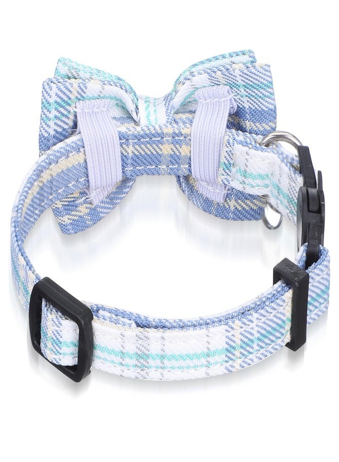 HaiFafafaing Cat Collar Breakaway Bowtie - Safety Adjustable Cat Collars for Boy Cats with Bell - 7-11 Inches Length Christmas Cats Bow Tie Collar Blue Grey - Image 5